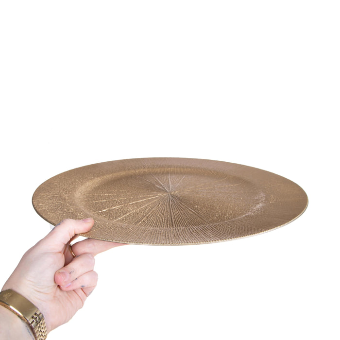 Piatto con linee uso decorativo - Pezzi 6 - ORO - Bianchi Dino SpA