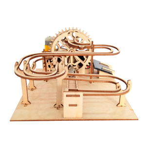 Modello in legno 3D, con movimento meccanico design pista di sfere solare.