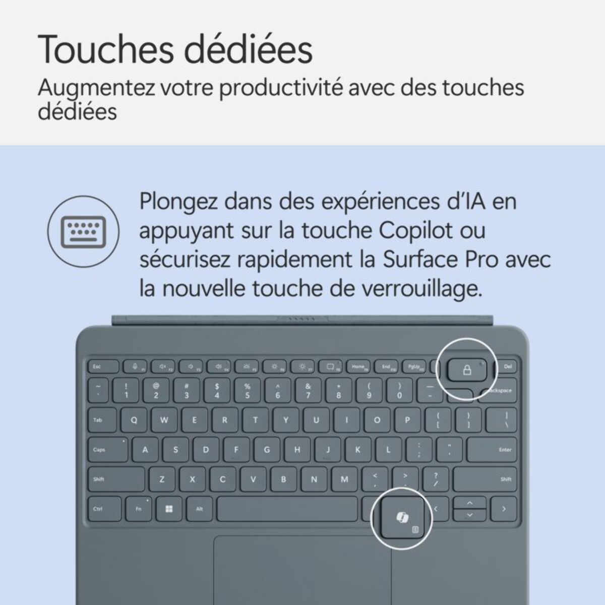 Clavier MICROSOFT Clavier + Stylet Bleu Surface Pro 12''