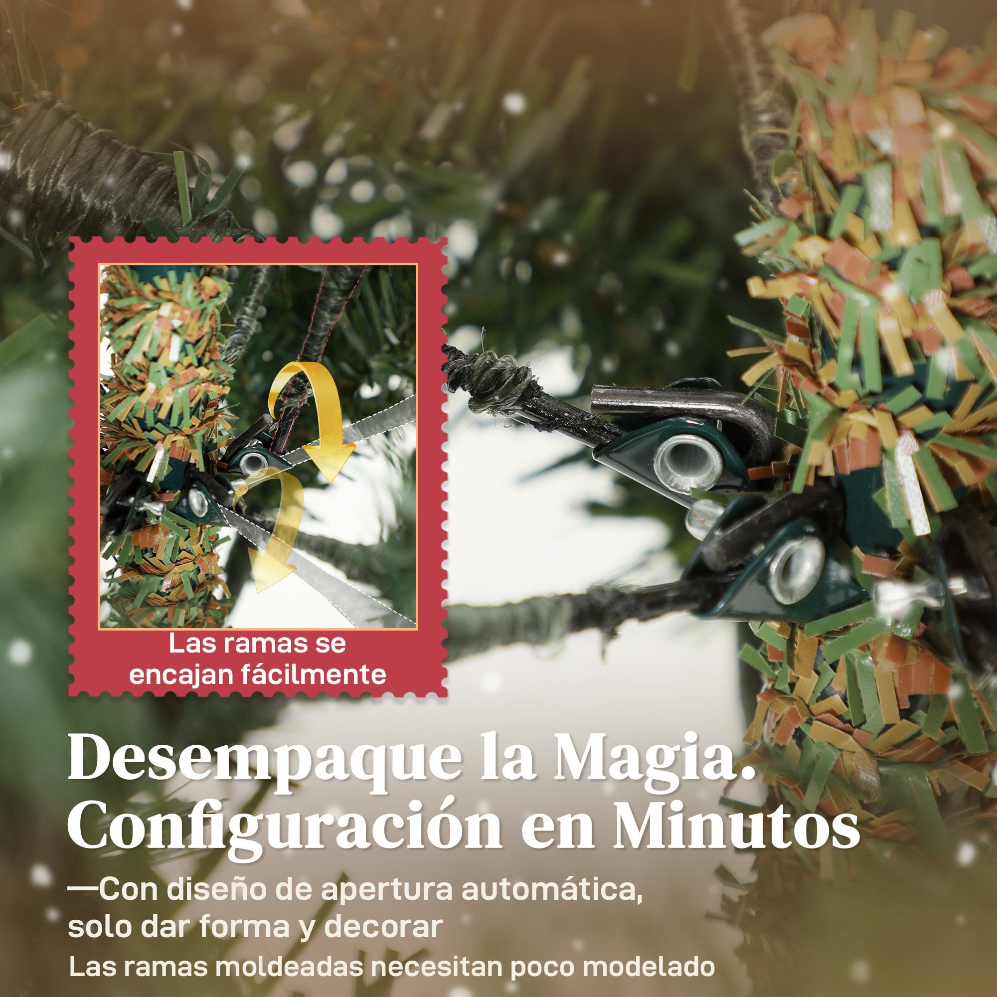 Árbol de Navidad Artificial 180 cm, Árbol de Navidad con 1794 Ramas Densas, Soporte Metálico Plegable, Fácil Montaje, para Salón, Interior, Verde