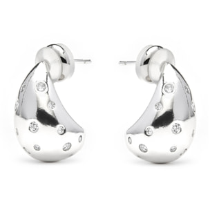 Pendientes acabado plata y Circonita Brillante
