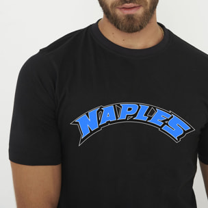 T-shirt in cotone da uomo NAPLES nero azzurro
