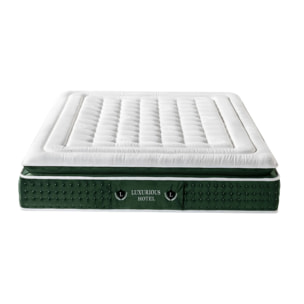 Ensemble matelas Jade & sommier Cancun | Mémoire de forme et ressorts ensachés | Cadre à lattes | Velours côtelé | Gris clair