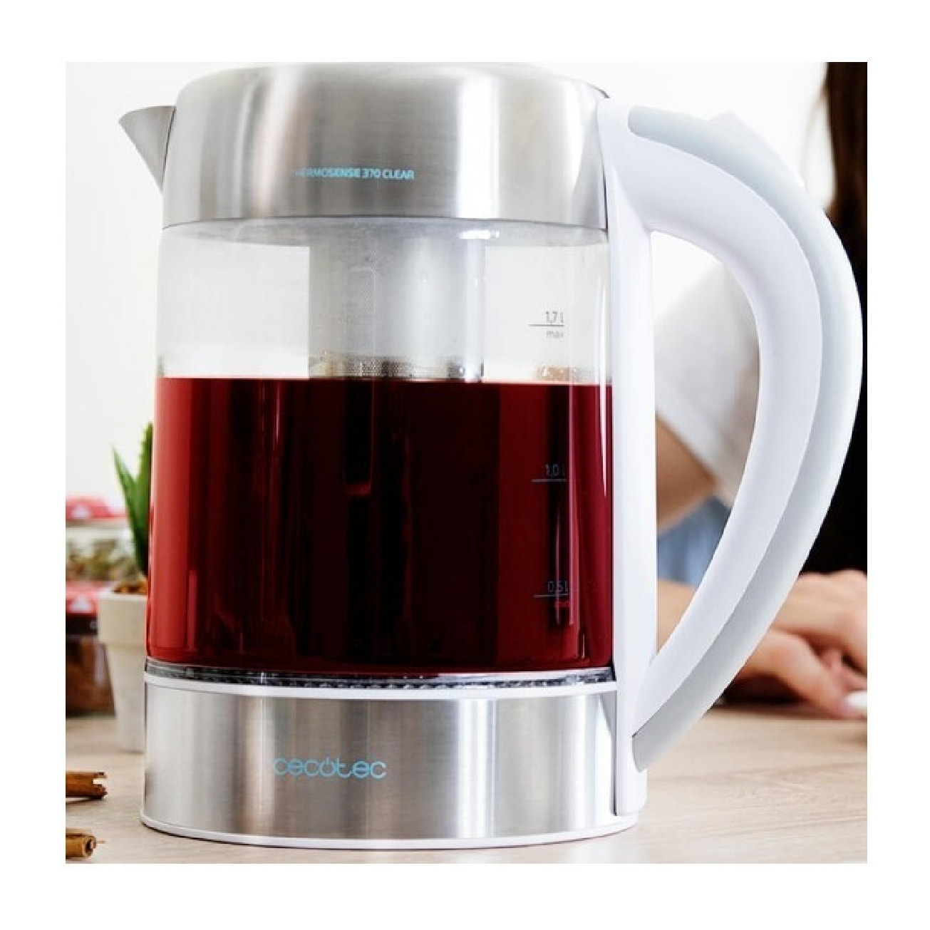 Cecotec Bouilloire ThermoSense 370 Clear