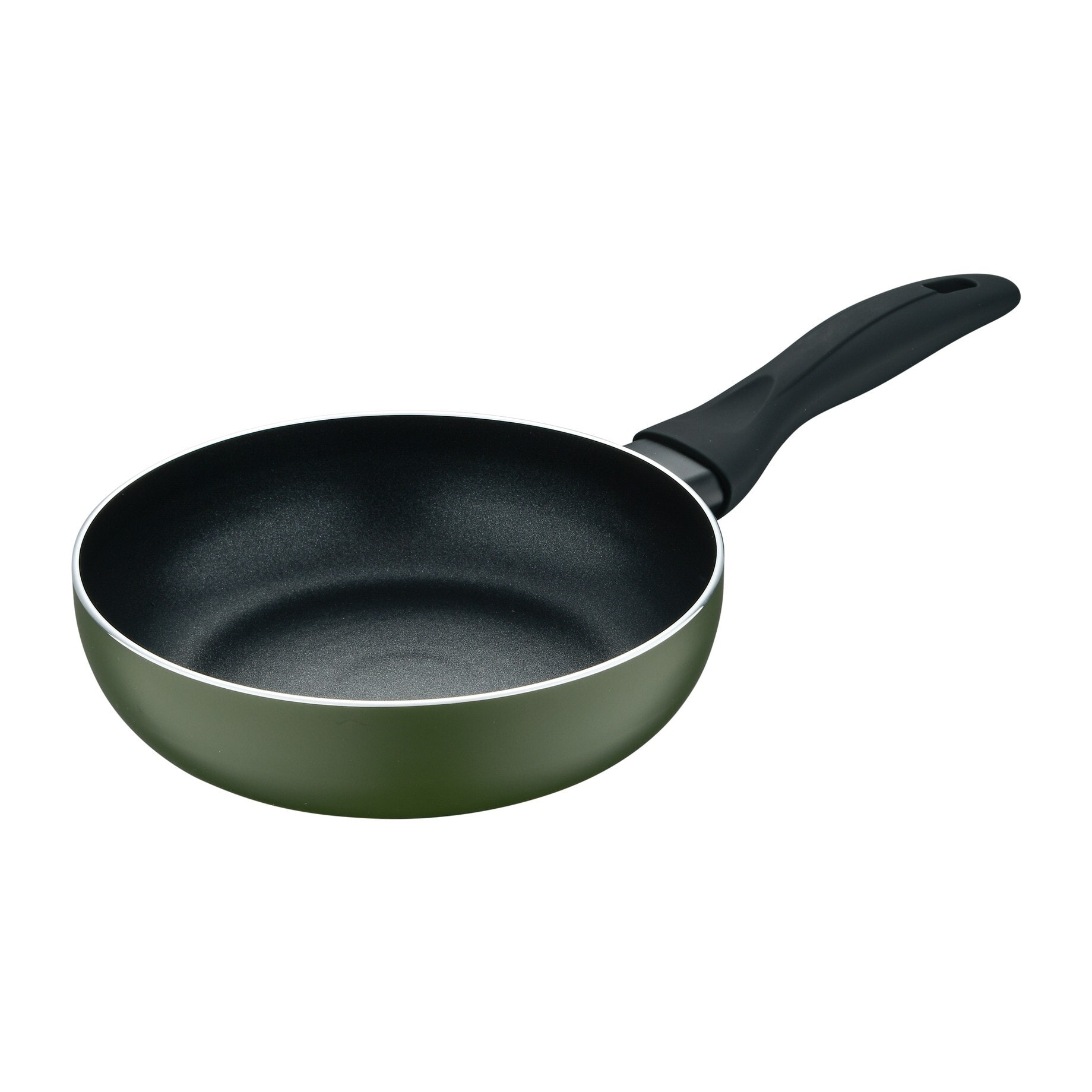Sartén en aluminio prensado, antiadherente y ligera para cocina diaria, verde