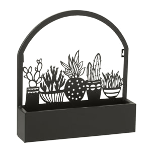 J-Line cache-pot murale Cactus - métal - noir - Ø 7.5 cm