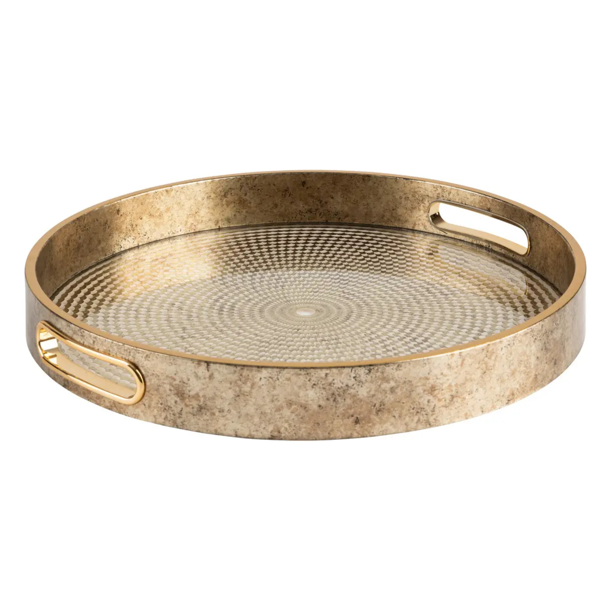 Lot de 2 plateaux Elya doré D31/35cm
