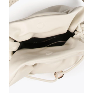 Borsa con manico effetto pelle intrecciata