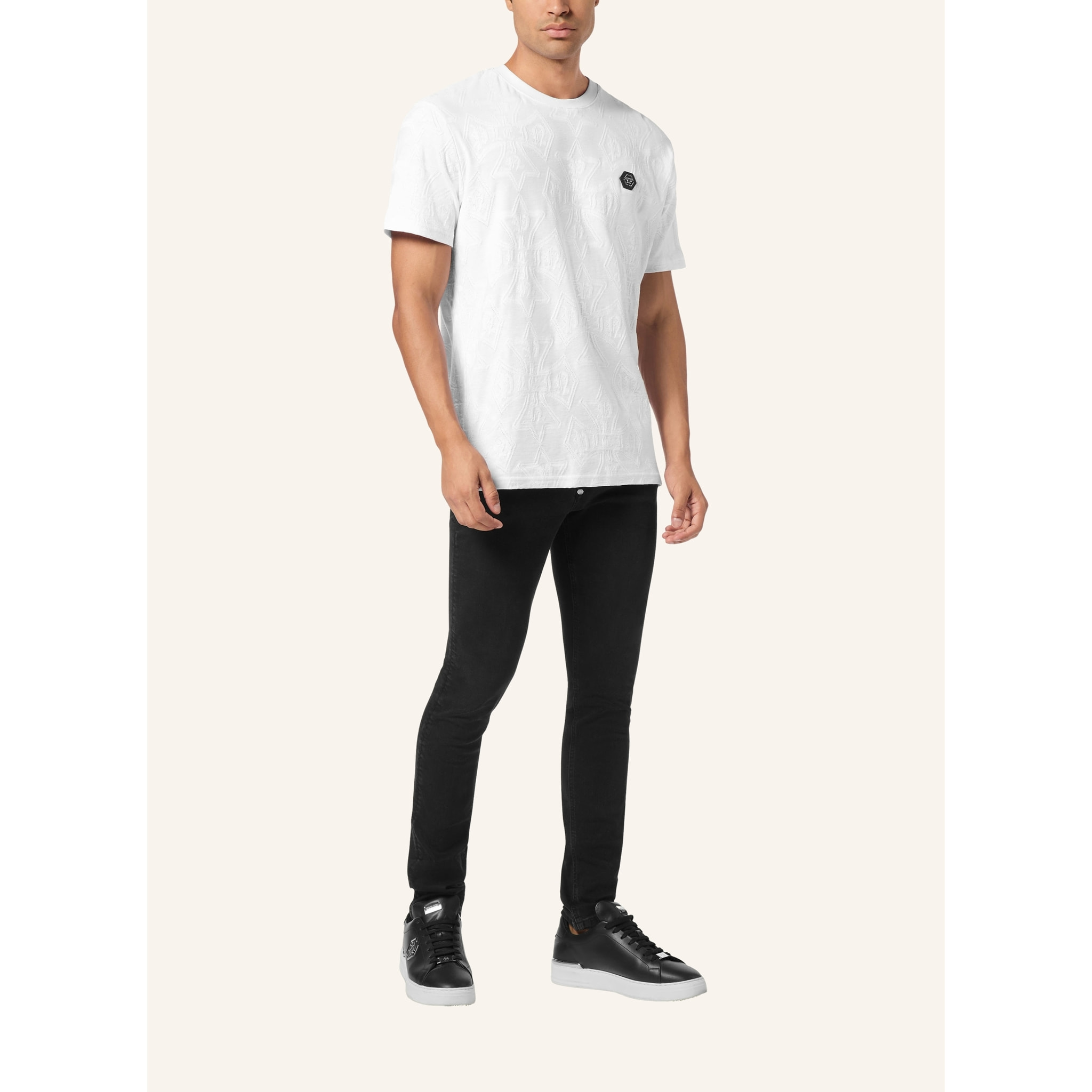 PHILIPP PLEIN Camiseta de cuello redondo y manga corta CREST