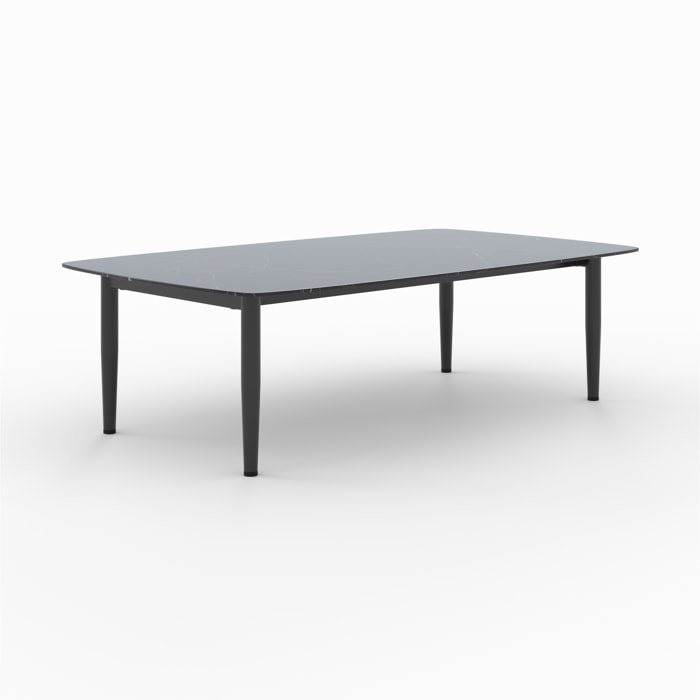 Table basse de jardin en verre effet marbre - Wilo