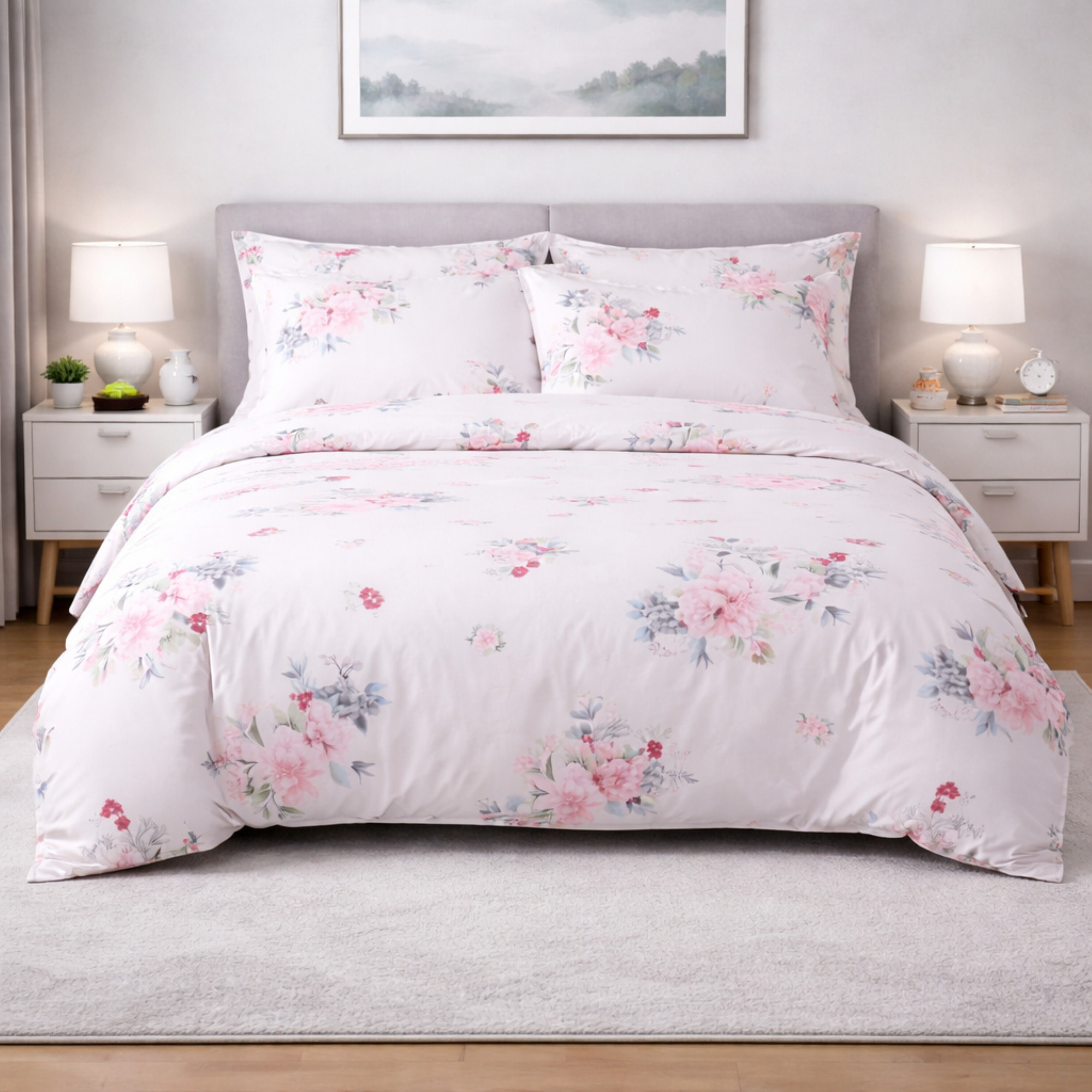 LAURA BIAGIOTTI Completo Letto Matrimoniali in Percalle Stampato Okab_rosa