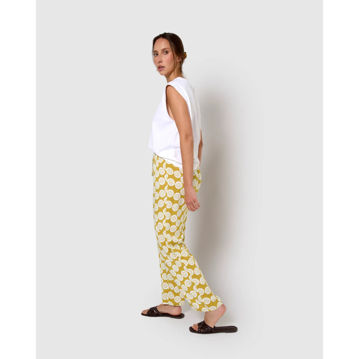 Pantalón viscosa baixas limón