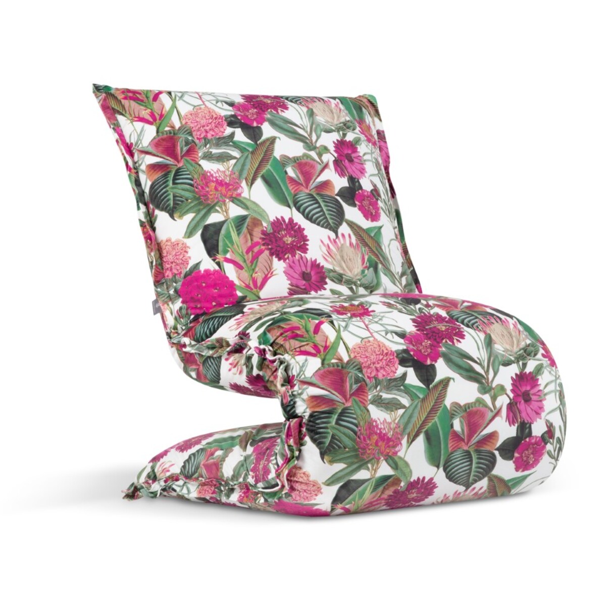 Fauteuil "Adeline" en velours motif de rose de jardin