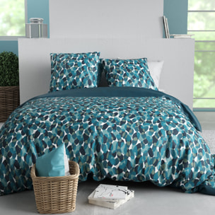 Parure housse de couette 3pcs 100% coton 57 fils nelly