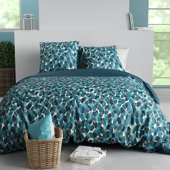 Parure housse de couette 3pcs 100% coton 57 fils nelly