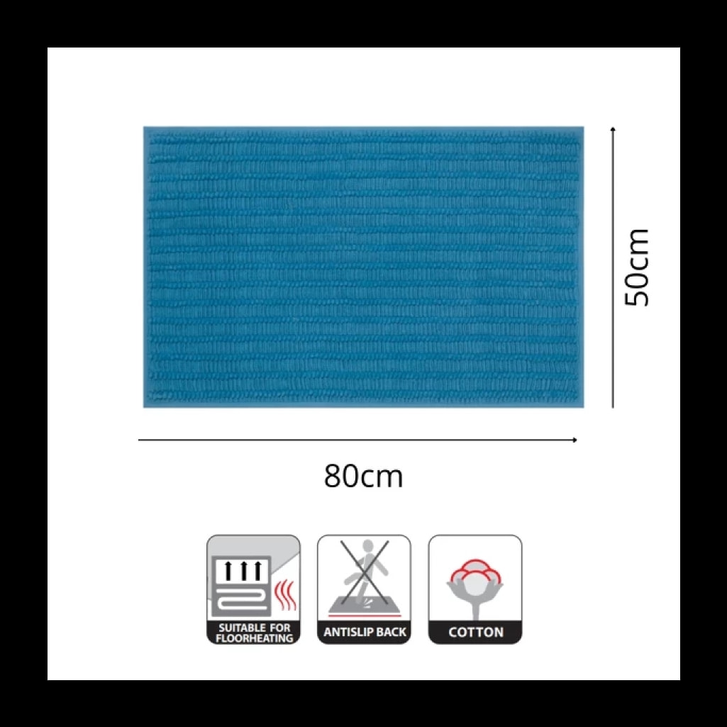 Tapis de bain Coton ADA 50x80cm Bleu Spirella