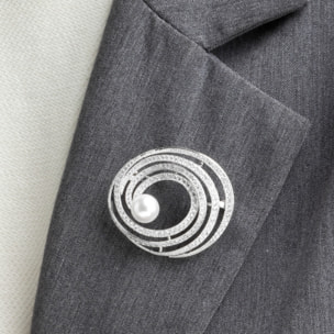 Broche con Circonita Brillante acabado plata