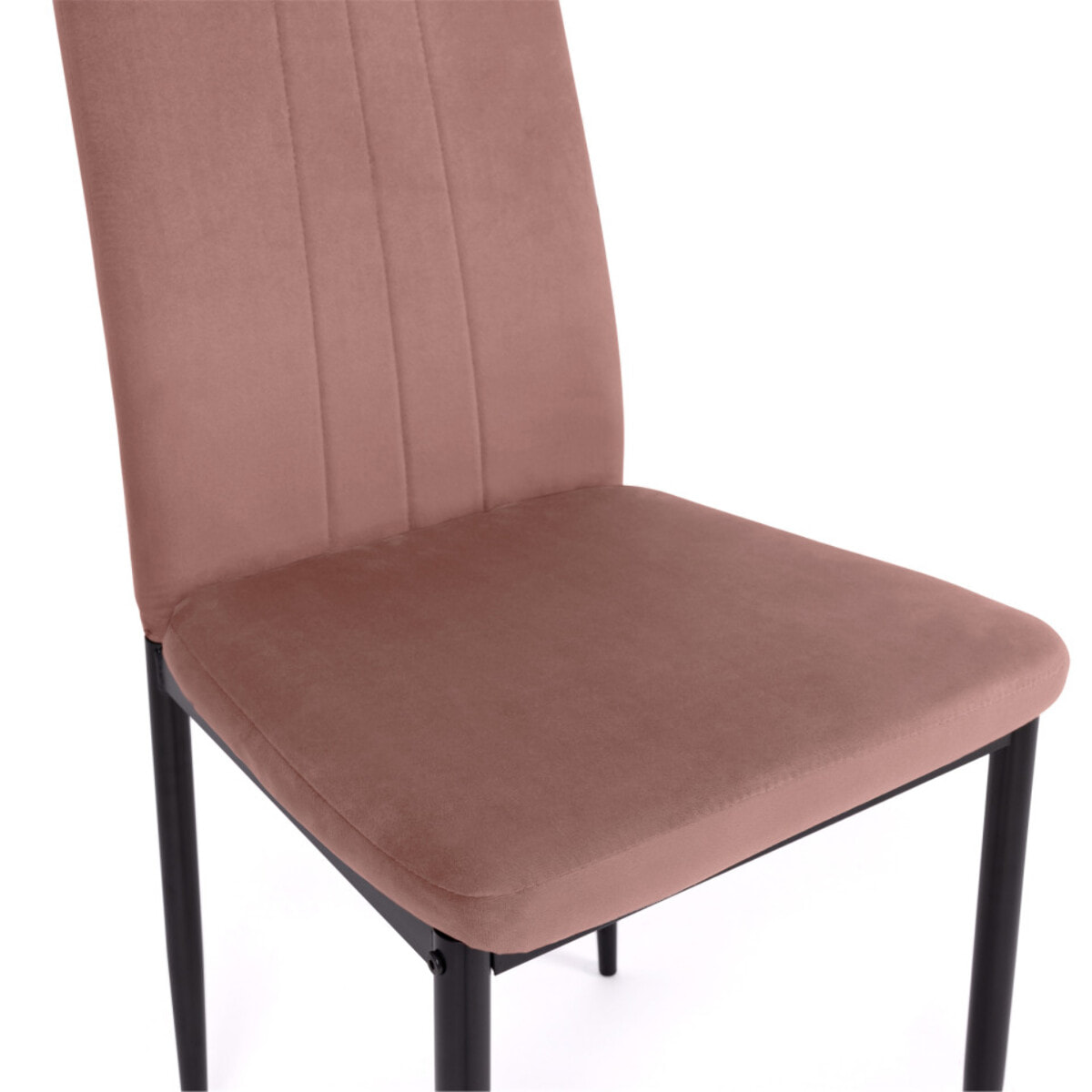 Chaises Jade en velours et pieds noirs - Mix color - Crème, gris clair, gris foncé, rose