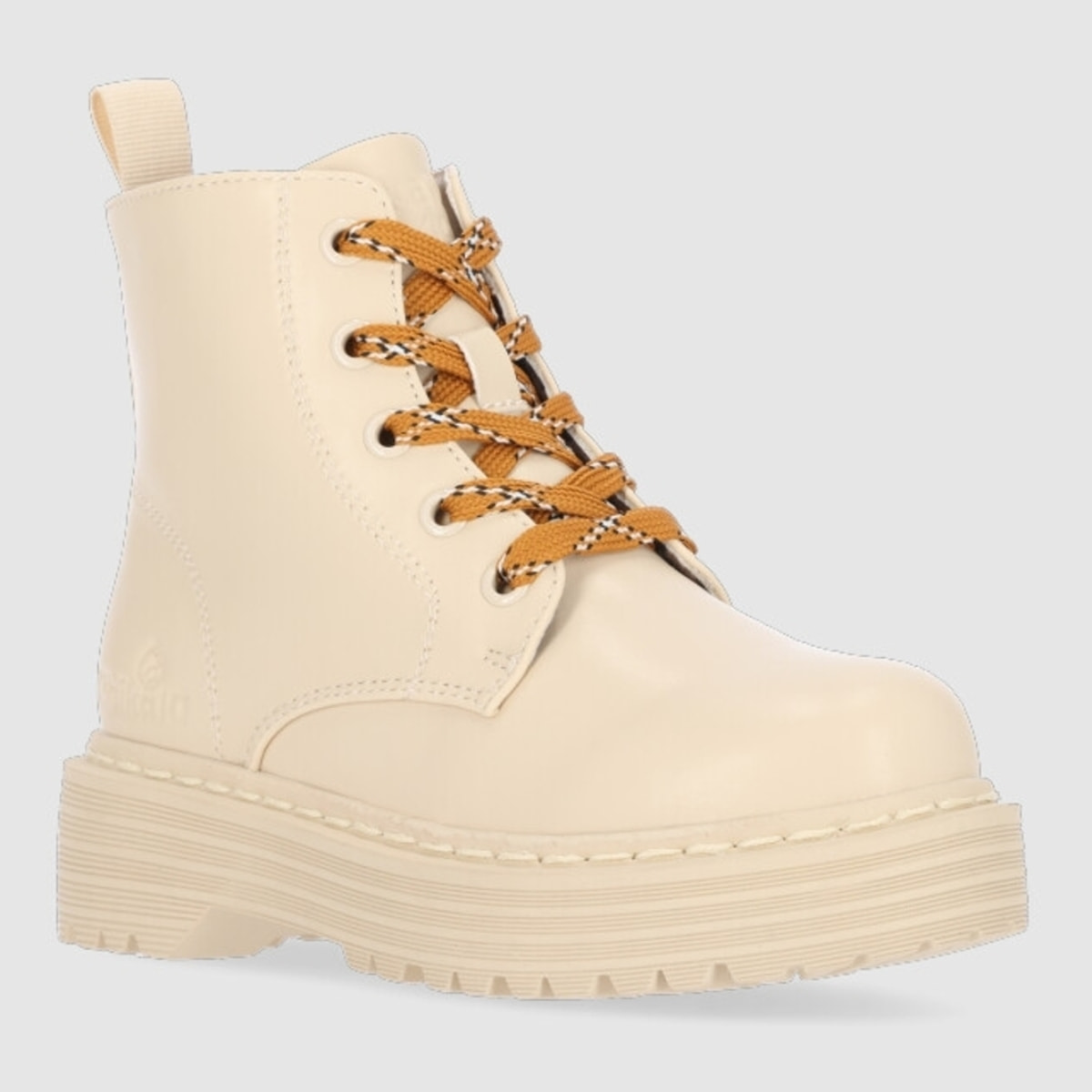 Botines de Piel Sintética - Beig - Tacón: 3 cm