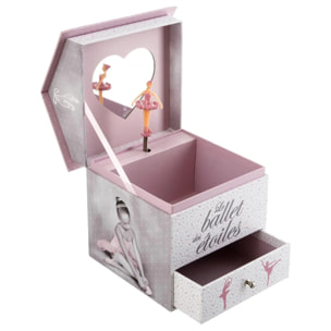 Boîte musicale "Ballerine" rose H16cm