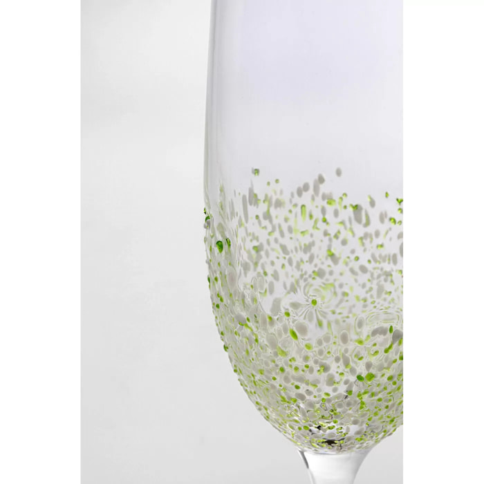 Flûtes à champagne Confetti verts set de 6 Kare Design