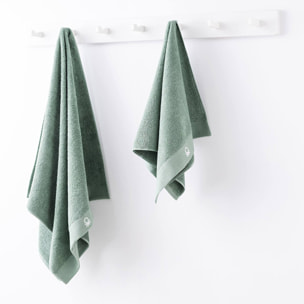 Toalla de baño 90x150cm 100% algodón 450gsm en color verde - suave, absorbente y secado rápido