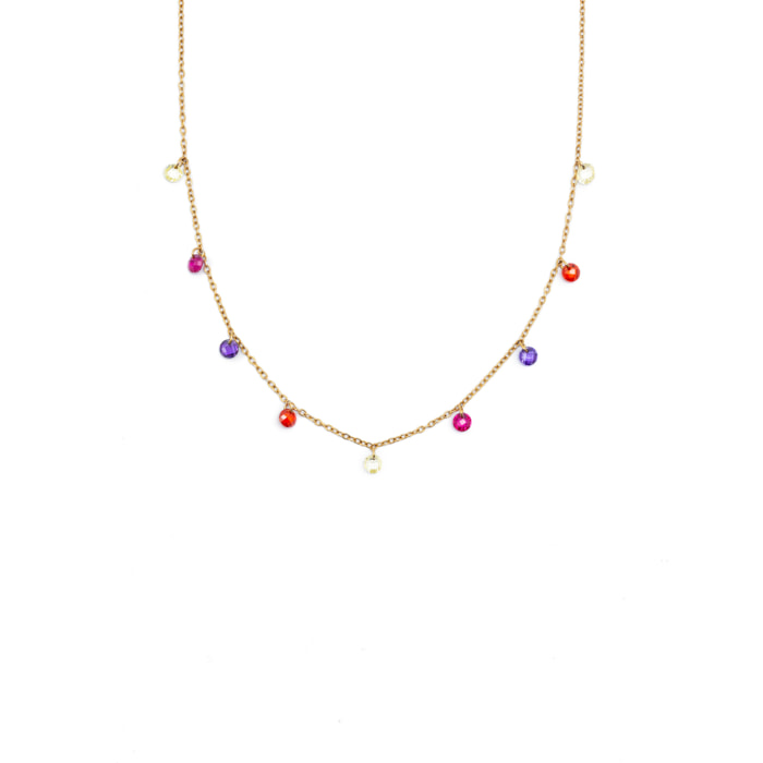 Collana Color Bits  in Acciaio Placcato Oro