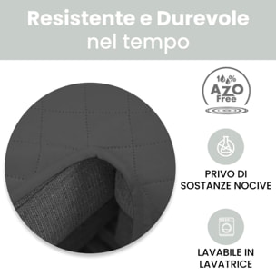 INTRECCI Copridivano 3 Posti con Penisola, Copridivano con Braccioli, Penisola Destra e Sinistra, Telo Copridivano Angolare, Impermeabile, Protegge da Macchie, Facile da Lavare. Colore: Grigio Scuro