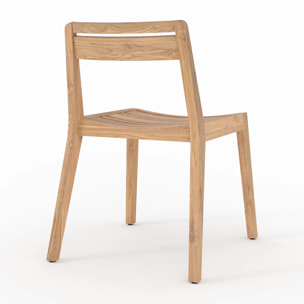 Lot de 2 chaises de jardin en bois de teck recyclé - Zao