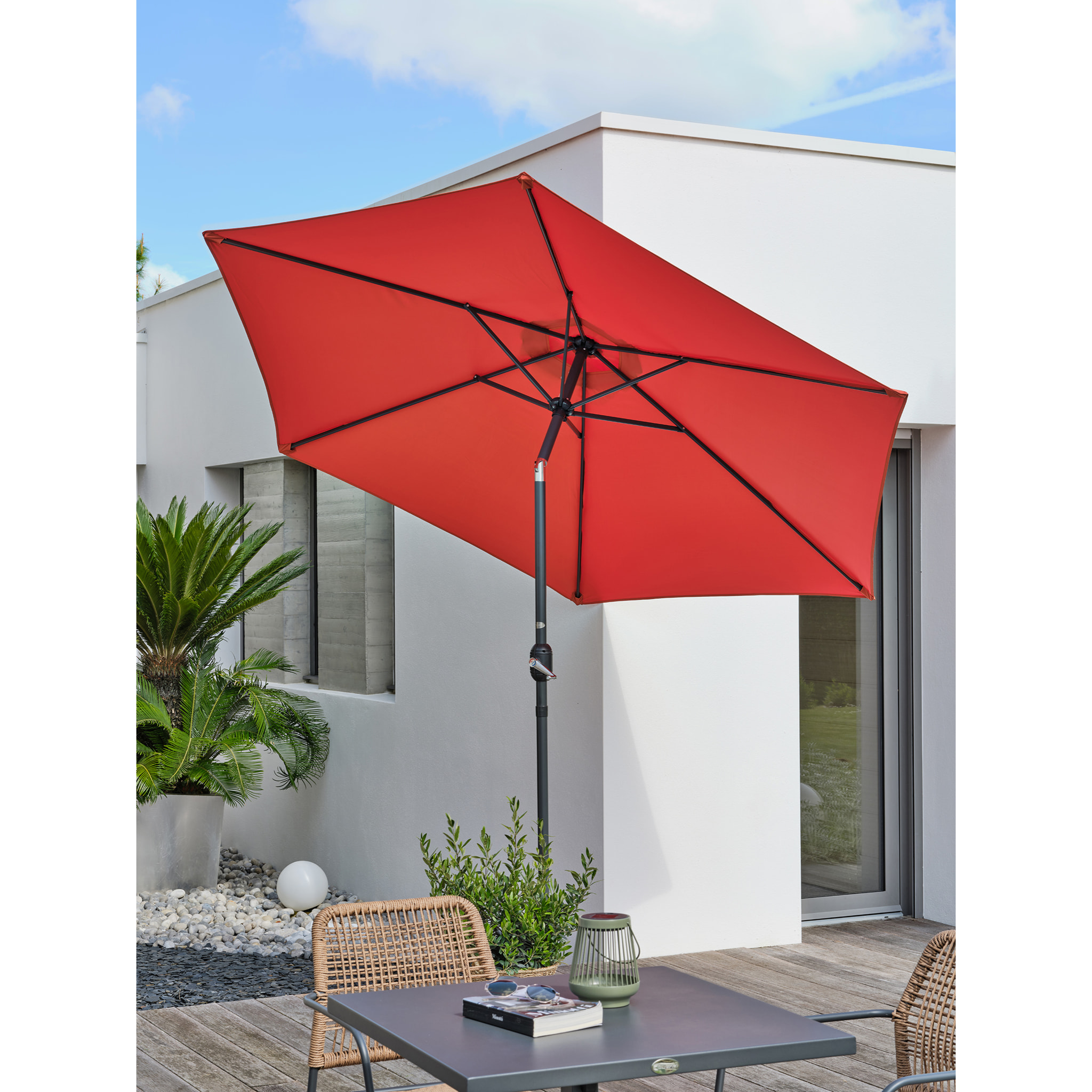 MARBELLA - Parasol à manivelle en aluminium  et toile