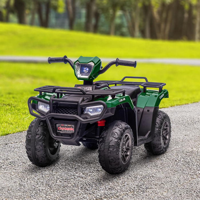 Quad électrique enfant 12V 2 moteurs vitesse 2-4Km/h effets lumineux sonores vert
