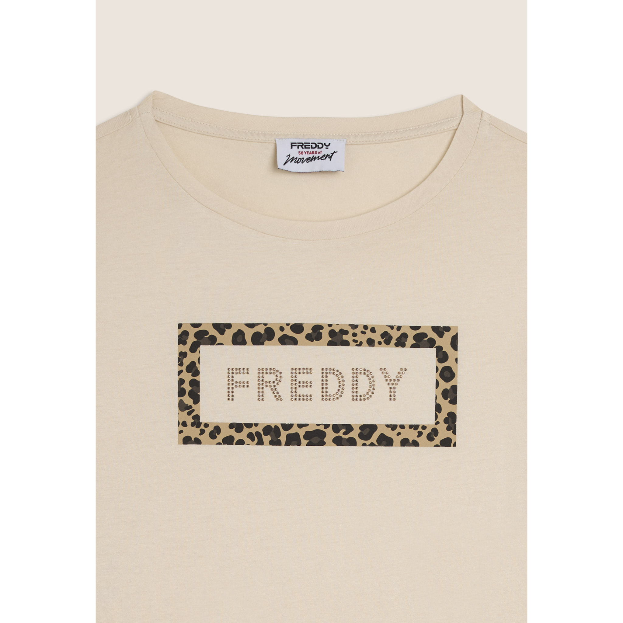 T-shirt Manica Corta con Grafica Animalier e Logo FREDDY