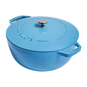 Cocotte en fonte Bleu-Glacier 31cm