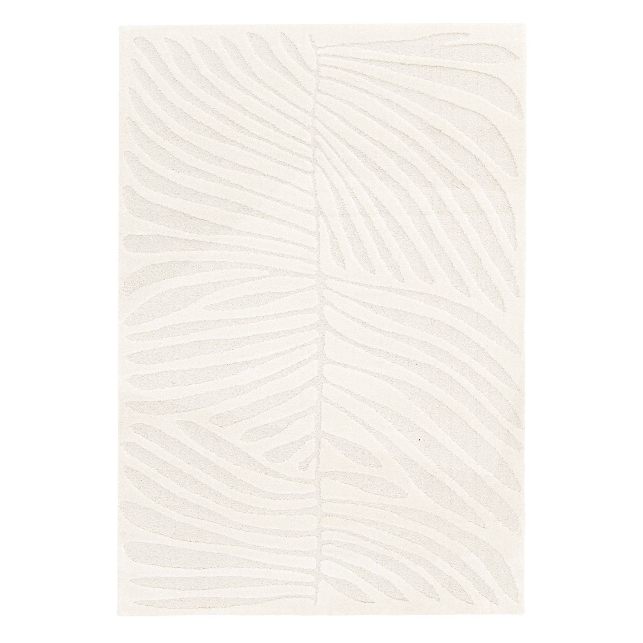 Tapis intérieur motif en relief végétal crème LILY