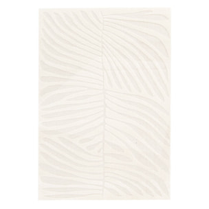 Tapis intérieur motif en relief végétal crème LILY