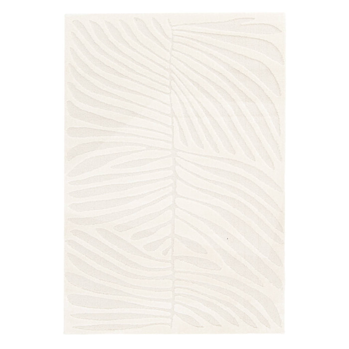 Tapis intérieur motif en relief végétal crème LILY