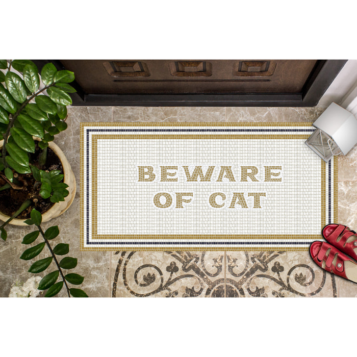 Alfombras vinílicas de Ceramiko - Mosaico romano "Beware of cat"