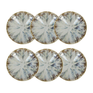 Lot de 6 assiettes creuses abstraites en porcelaine 21cm MAKA