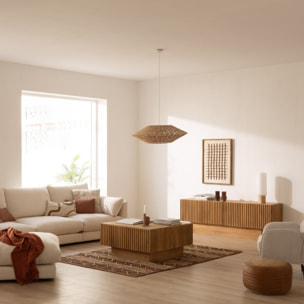 Meuble tv Nolan -bois massif de manguier-couleur provence naturelle 184 x 60 x 40 cm