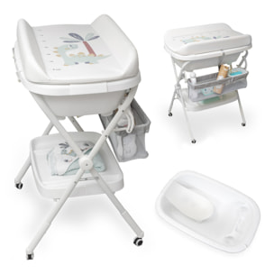 Bañera Bebe Plegable con Cambiador y Hamaca, modelo Dino