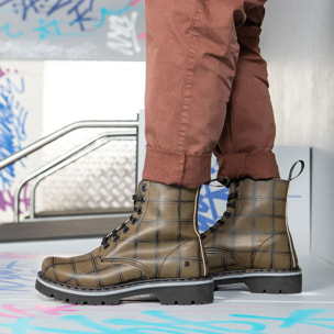 Botines 1166P FANTASY KAKI TARTAN / MARINA color Kaki tartan