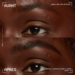 NYX Professional Makeup Blade & Shade, Crayon sourcils double embout, tenue jusqu'à 16h, Black