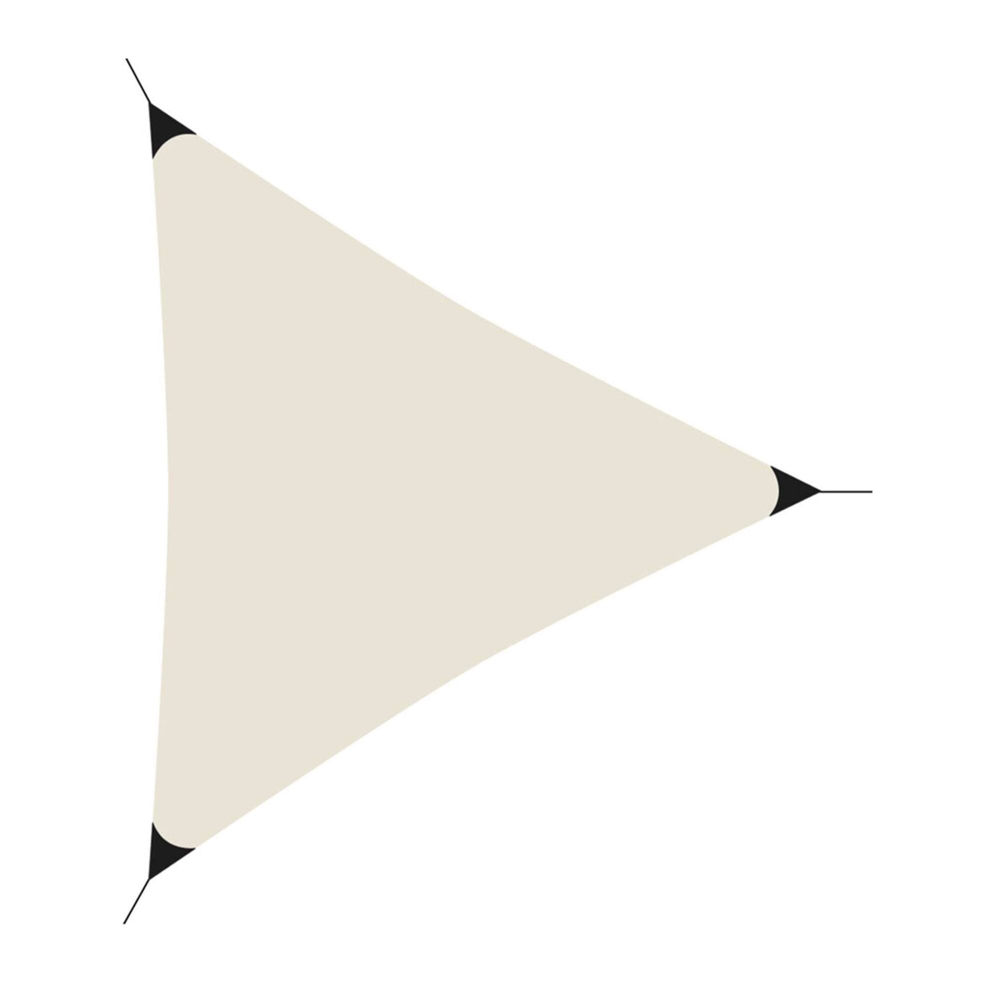 Well Home Sombrilla Triángulo de Sombra en Poliéster 36x36x36cm, Crema UPF 50+ con Ganchos de Metal y Bolsa de Transporte