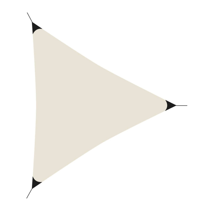 Well Home Sombrilla Triángulo de Sombra en Poliéster 36x36x36cm, Crema UPF 50+ con Ganchos de Metal y Bolsa de Transporte