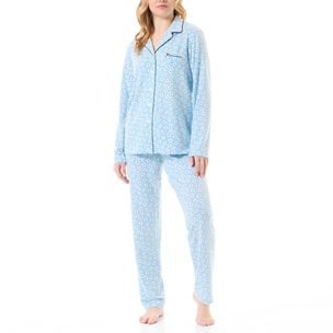 Pijama largo Celeste