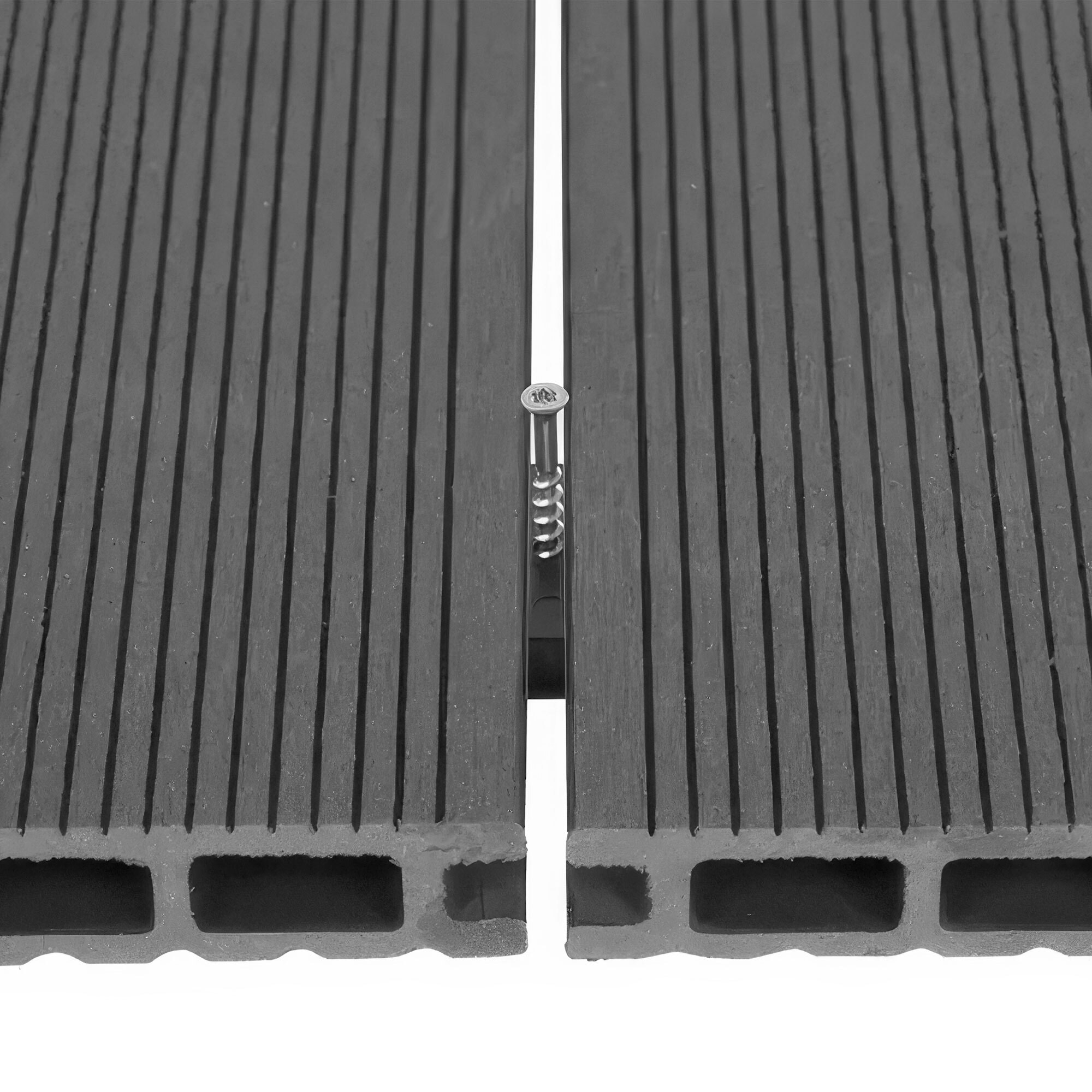 Kaido - Set di 5 Doghe Pavimento da Esterno 150x75 cm per Giardino Patio Terrazza in WPC Nero