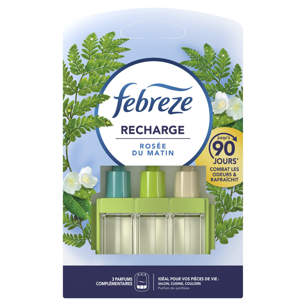 7 Recharges Rosée du Matin Pour Desodorisant Electrique, 20ml, Febreze Smart