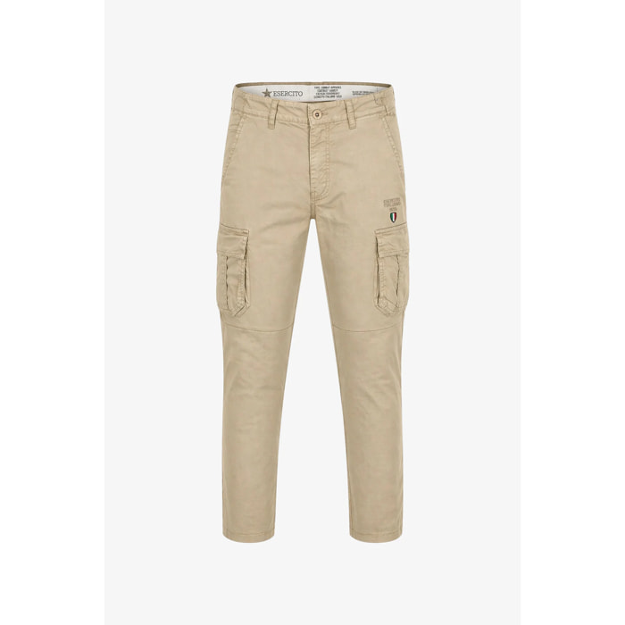 Pantaloni Esercito cargo kaki uomo
