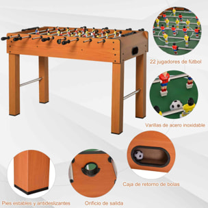 Mesa de Futbolín MDF Acero Inoxidable Plástico 122x61x80 7cm