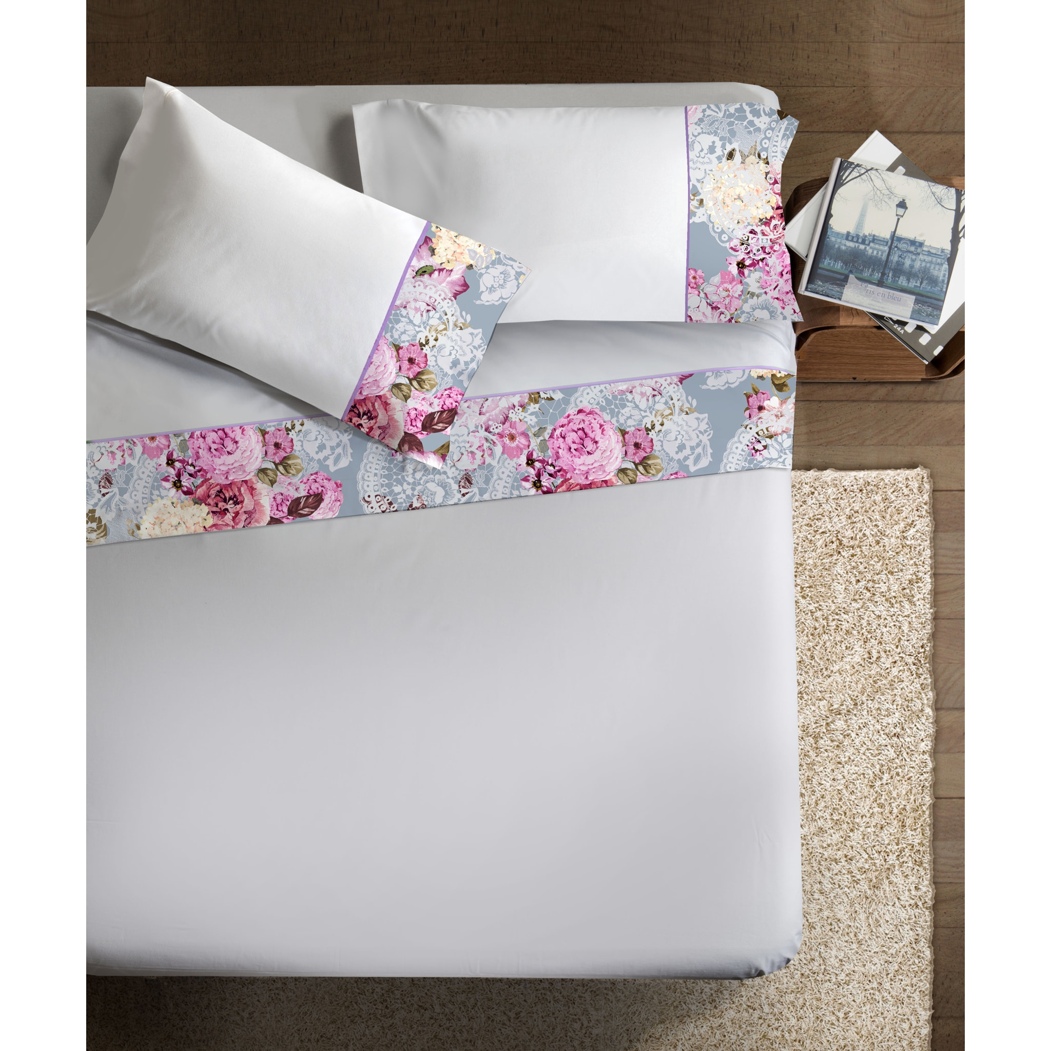 Completo letto Armonie IPERSAN Puro Cotone Ricamo Bianco